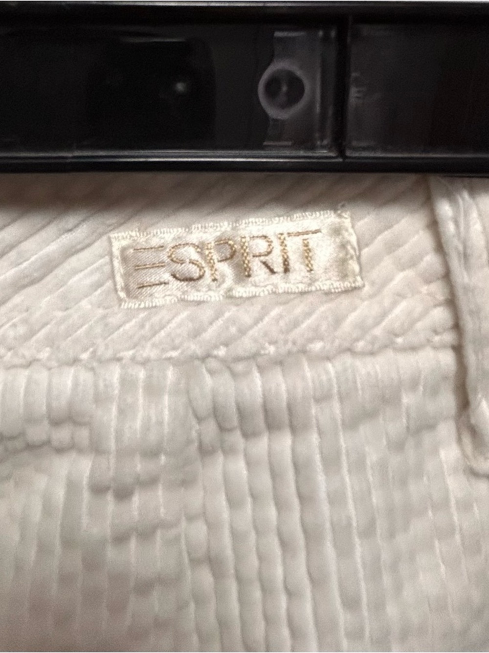 Vintage 80’s Esprit Off-White Corduroy Pleated Trousers - Picture 4 of 6